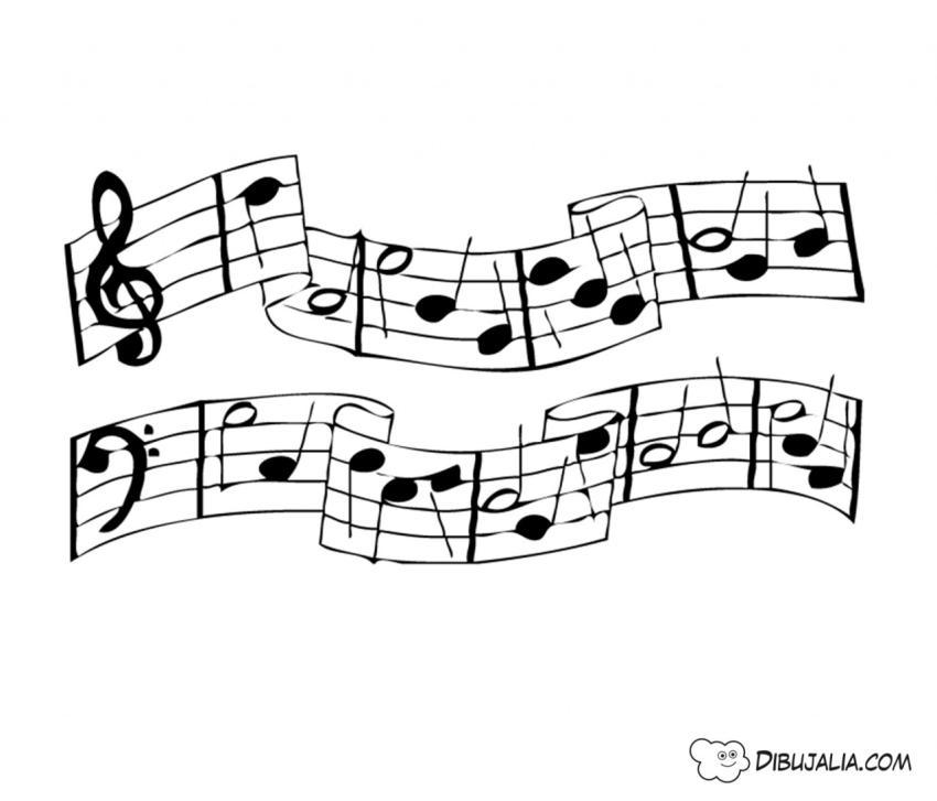 Pentagrama notas musicales y claves - Dibujo #55 - Dibujalia