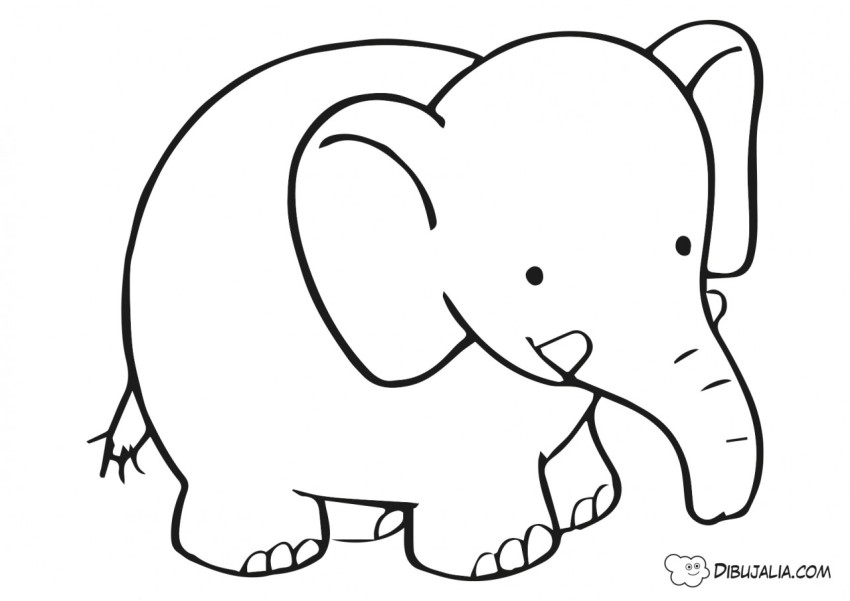 Elefante infantil - Dibujo #131 - Dibujalia - Dibujos para Colorear y  Recursos Educativos