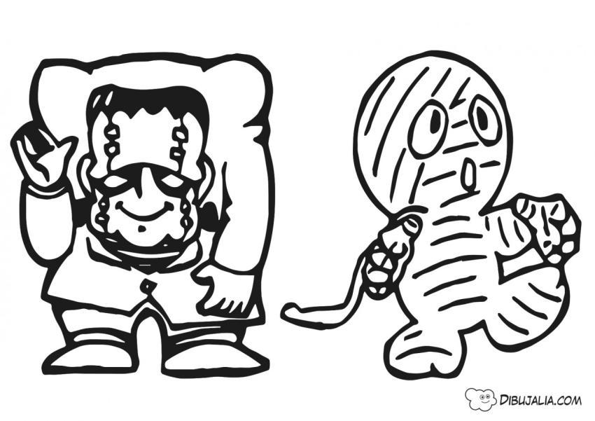 Frankestein y fantasma momia