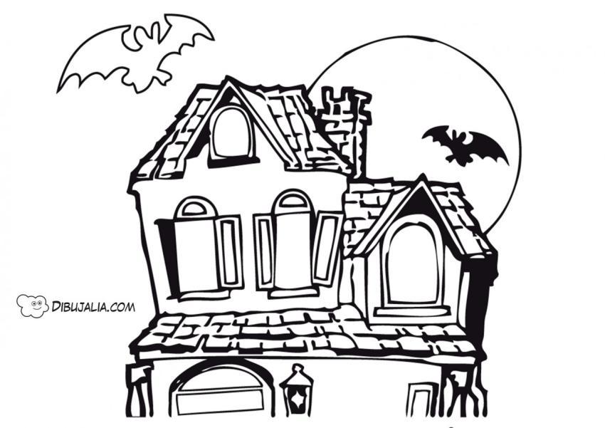 Casa encantada con murcielagos