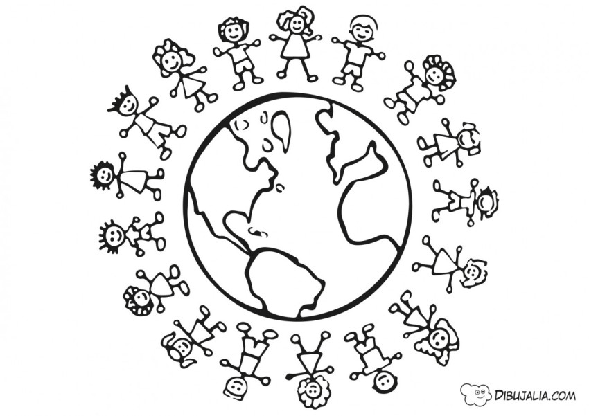 Niños del mundo Dia de la Infancia - Dibujo #386 - Dibujalia - Dibujos para  Colorear y Recursos Educativos