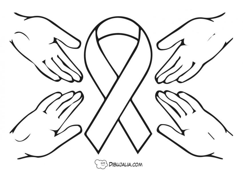 Lazo solidaridad con manos abertas