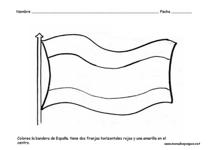 Ficha de una bandera al viento - Dibujo #454 - Dibujalia - Dibujos para  Colorear y Recursos Educativos