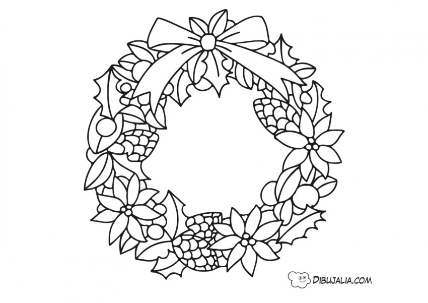 Corona de flores en navidad - Dibujo #500 - Dibujalia - Dibujos para  Colorear y Recursos Educativos
