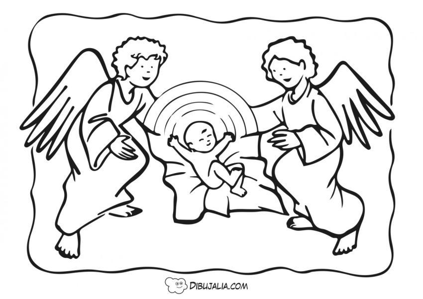 Ángeles junto al nin?o Jesús