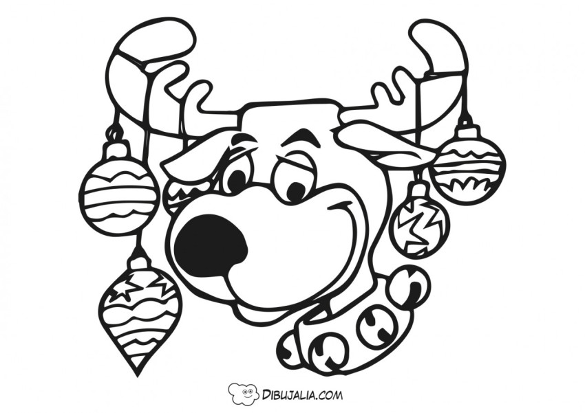 Reno con bolas navidad - Dibujo #553 - Dibujalia - Dibujos para Colorear y  Recursos Educativos