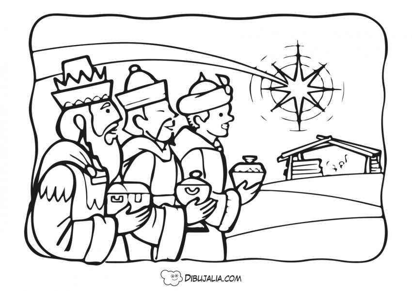Reyes magos y la estrella oriente - Dibujo #554 - Dibujalia - Dibujos para  Colorear y Recursos Educativos
