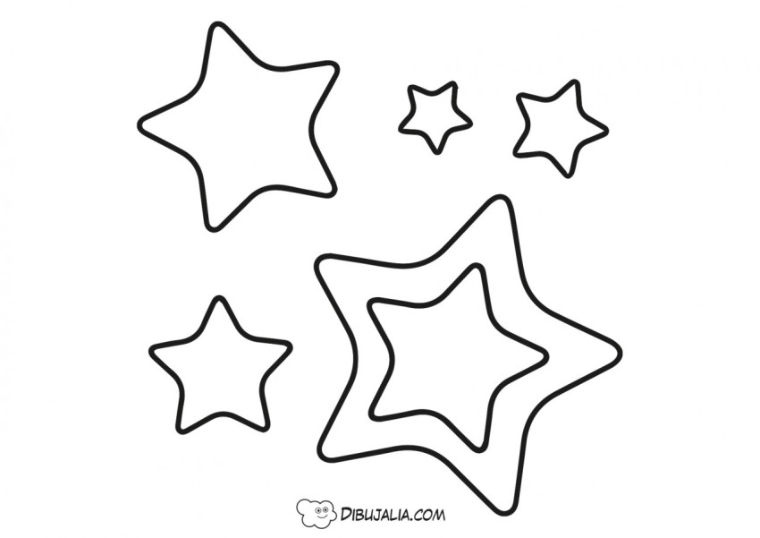 Siluetas de estrellas de navidad - Dibujo #599 - Dibujalia - Dibujos para  Colorear y Recursos Educativos