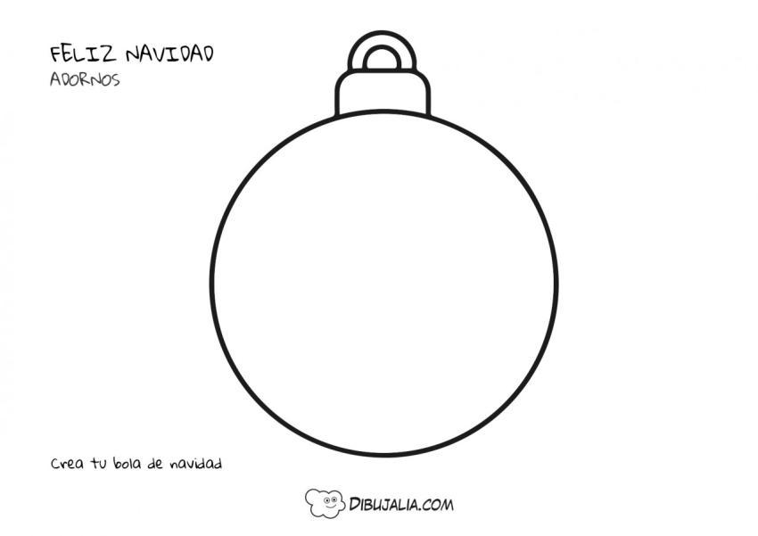Ficha silueta bola de navidad