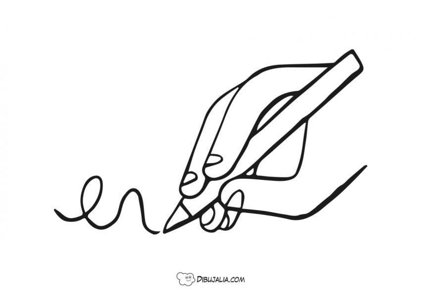 Mano escribiendo palabras