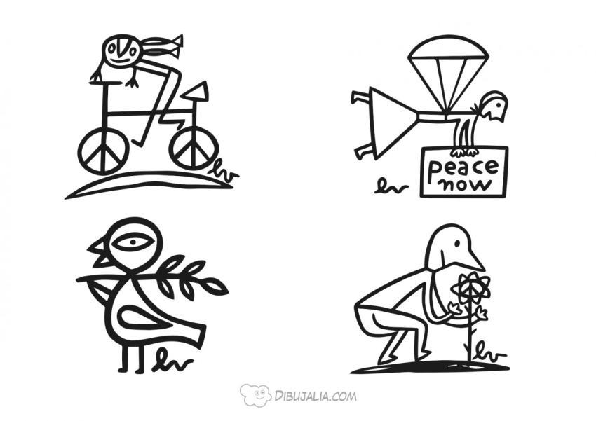 Iconos y dibujos por la paz
