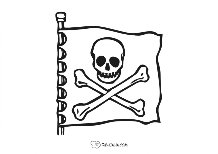Bandera pirata con calavera