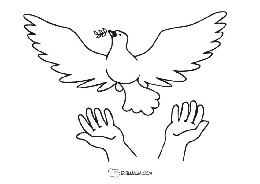 Soltamos palomas por la paz - Dibujo #877 - Dibujalia - Dibujos para  Colorear y Recursos Educativos