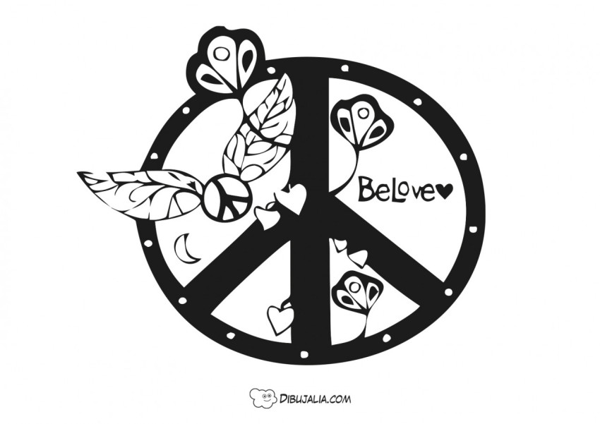 Símbolo de la paz con flores