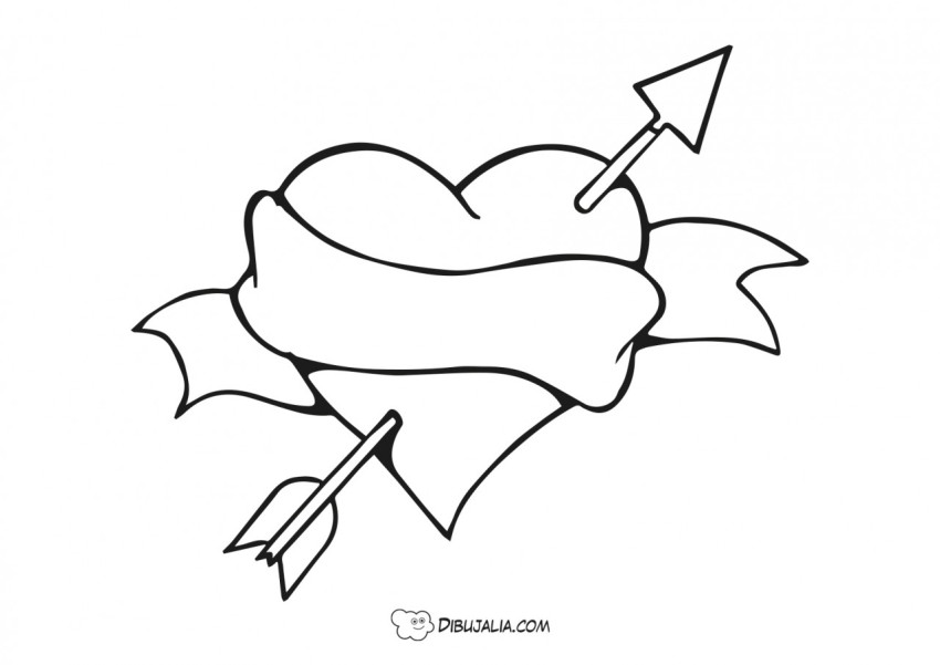 Corazón con flechazo - Dibujo #1020 - Dibujalia - Dibujos para Colorear y  Recursos Educativos