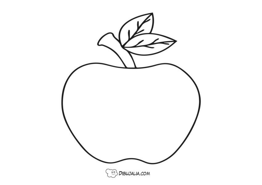 Manzana con hojas