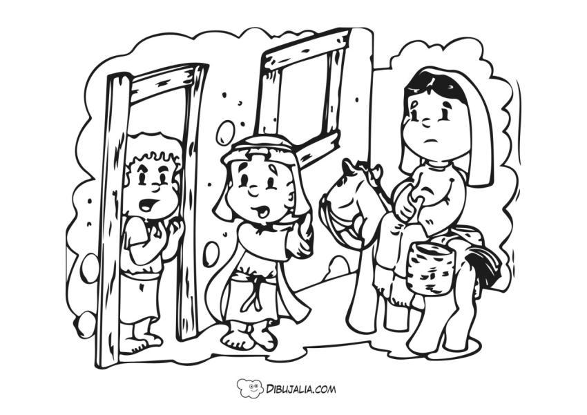 Virgen Maria en Belén pasando frio