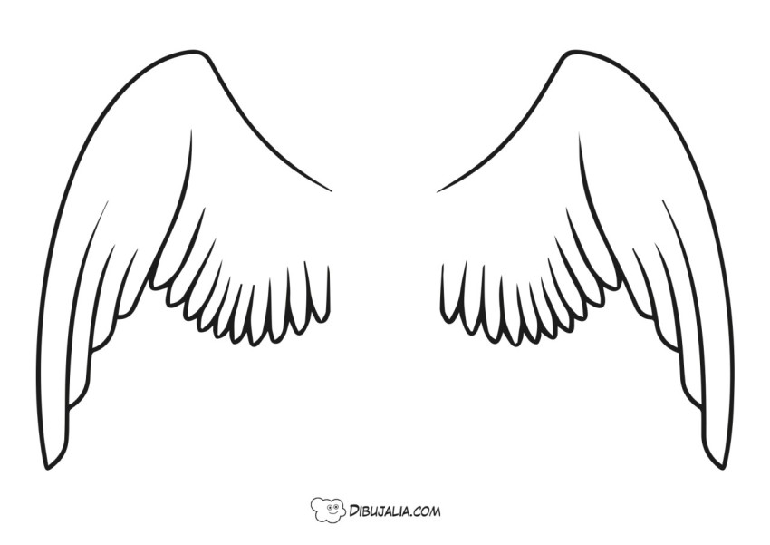 Alas de ángel - Dibujo #1418 - Dibujalia - Dibujos para Colorear y Recursos  Educativos