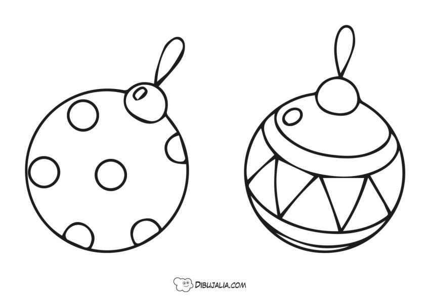 Bolas de navidad circulos y triangulos