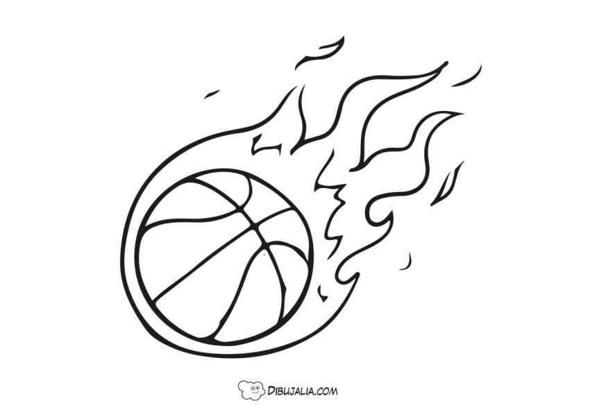 Balón basket en llamas