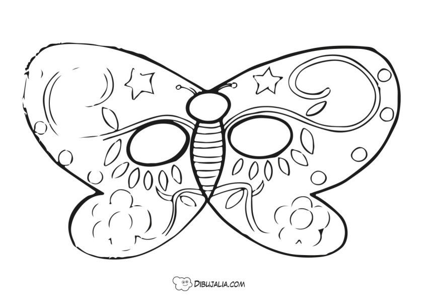 Antifaz para completar una Mariposa - Dibujo #1760 - Dibujalia - Dibujos  para Colorear y Recursos Educativos