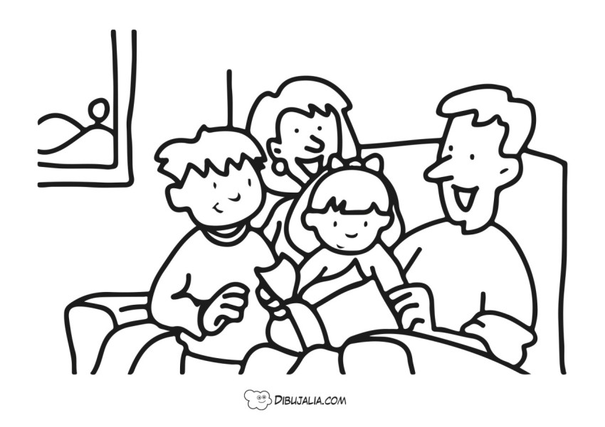 Familia lee libros