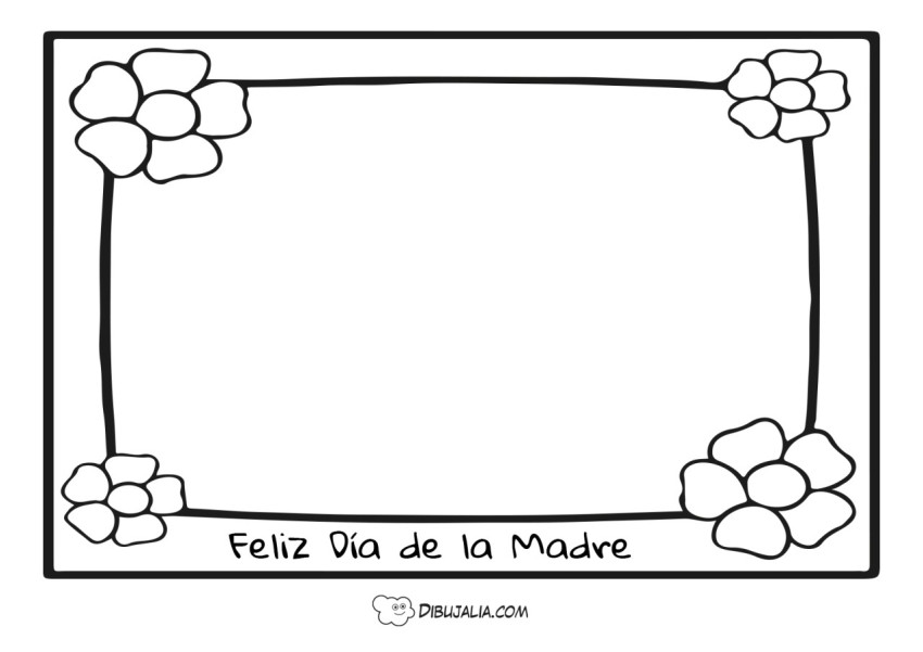 Marco con Flores del Dia de la Madre #1990 - Dibujalia Dibujos para Colorear y Recursos