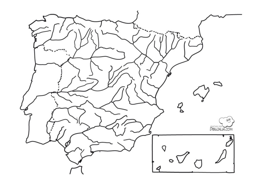Mapa Mudo de Rios de Espan?a
