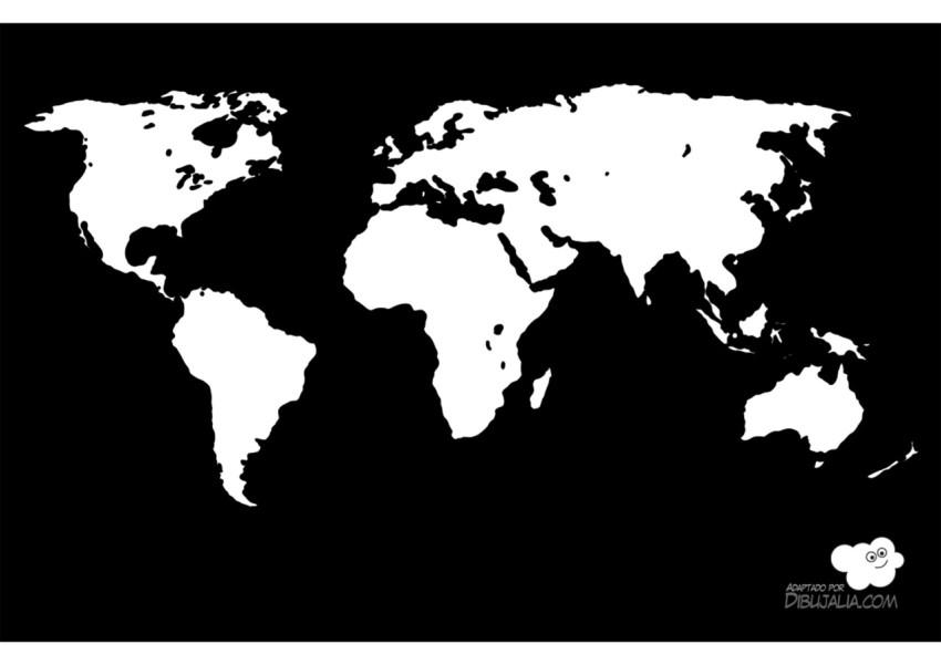 Mapa Mundial en negativo