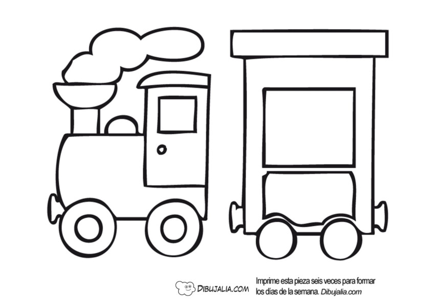 Plantilla de Tren para Infantil - Dibujo #2055 - Dibujalia - Dibujos para  Colorear y Recursos Educativos
