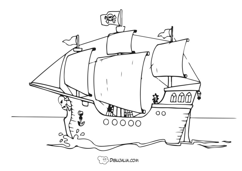 Barco pirata - Dibujo #2338 - Dibujalia - Dibujos para Colorear y Recursos  Educativos