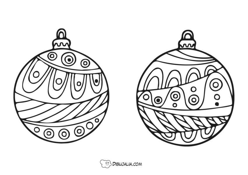 Bolas de navidad para colorear - Dibujo #2357 - Dibujalia