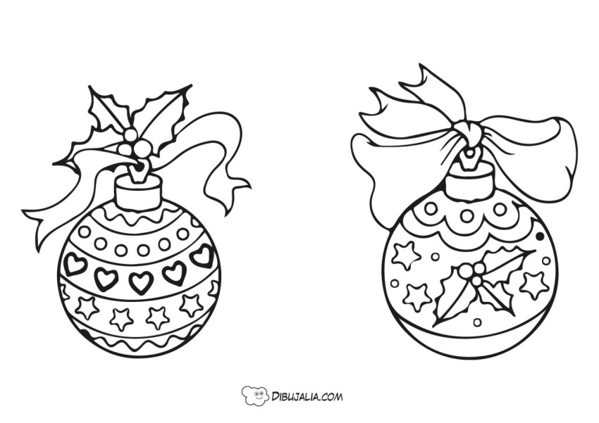 Bolas de navidad para colorear - Dibujo #2363 - Dibujalia - Dibujos para  Colorear y Recursos Educativos