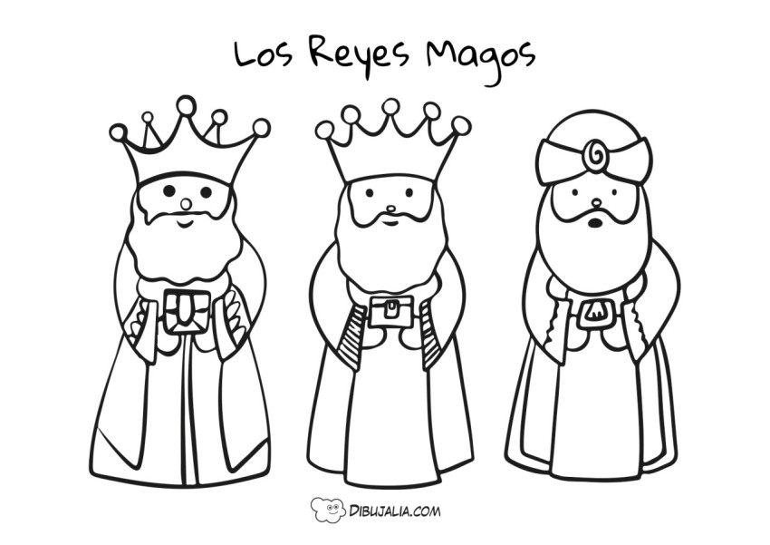 Los Reyes Magos para colorear  Dibujo 2398  Dibujalia  Dibujos para  Colorear y Recursos Educativos