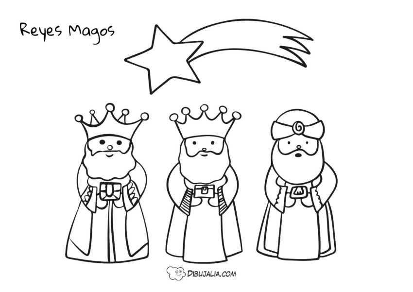 Los Tres Reyes Magos Para Colorear Dibujo 2397 Dibujalia 