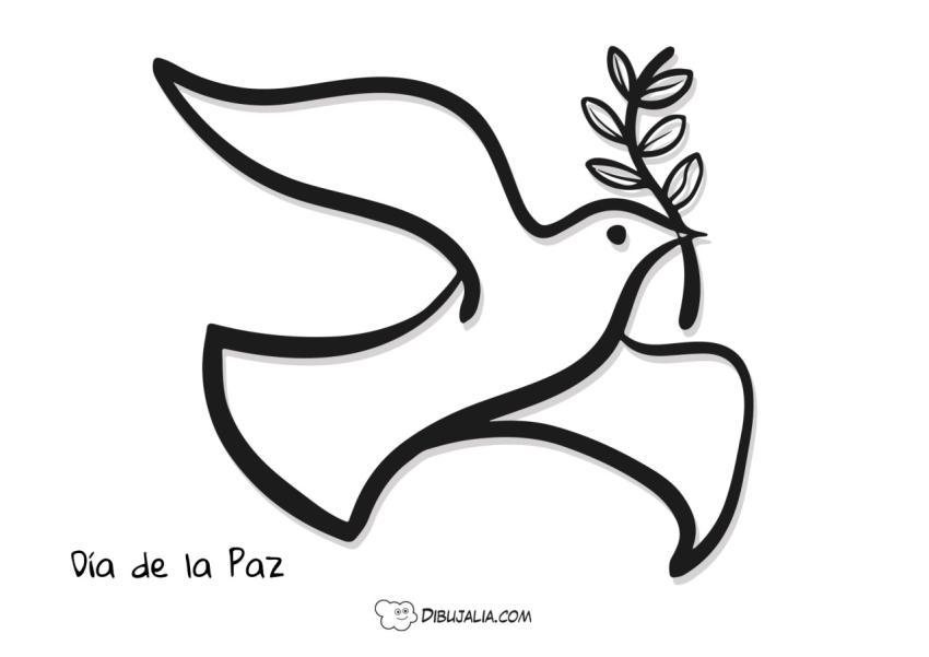 Dibujos de Palomas de la Paz para colorear - Dibujalia