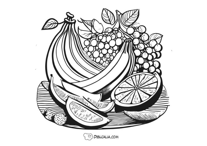 Bodegon de frutas variadas