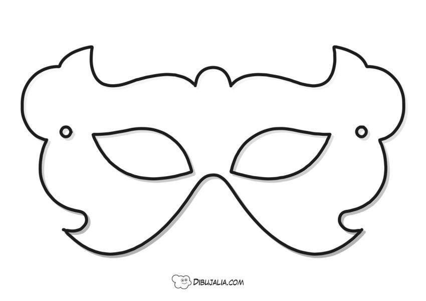 Plantilla para antifaz de Carnaval - Dibujo #2947 - Dibujalia