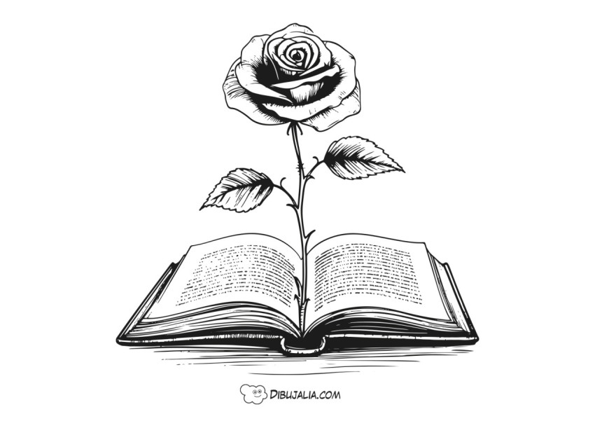Libro y una rosa