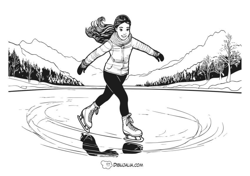 Patinando en el lago de hielo