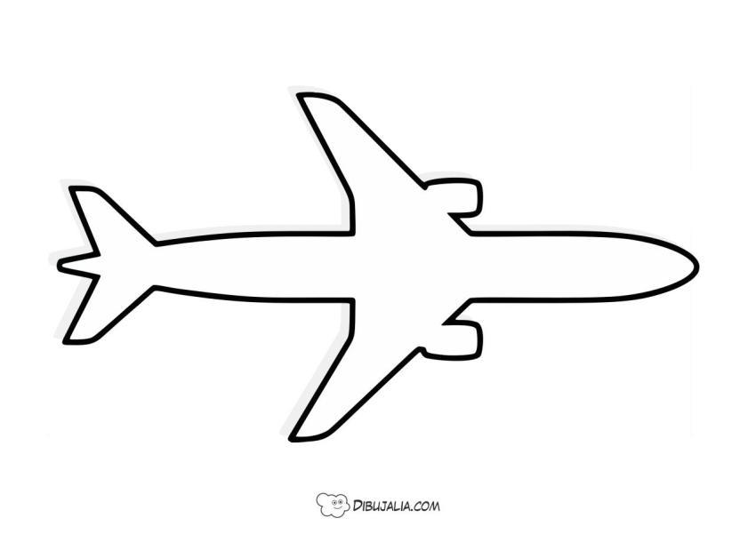 Silueta de Avión de Pasajeros