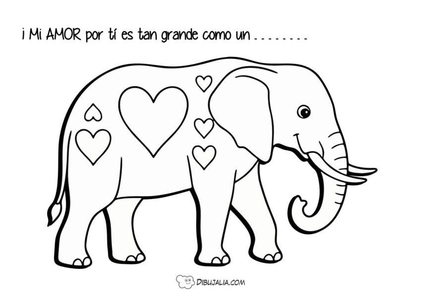 Postal Amor Grande de Elefante