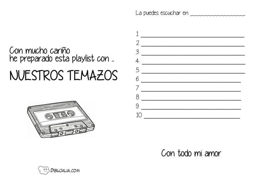 Postal para regalar una playlist de música