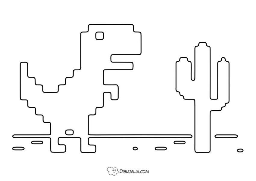 Dino T Rex Google Cactus Sil