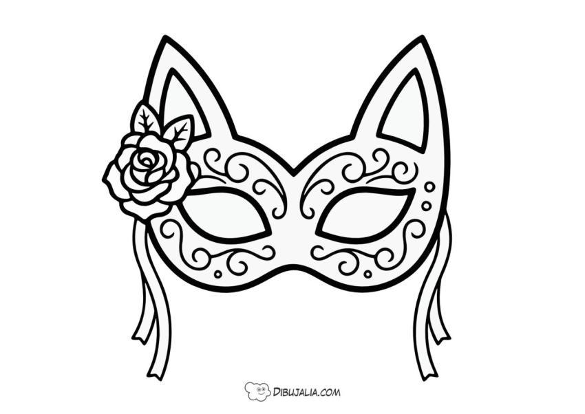 Antifaz de Gata con Rosa
