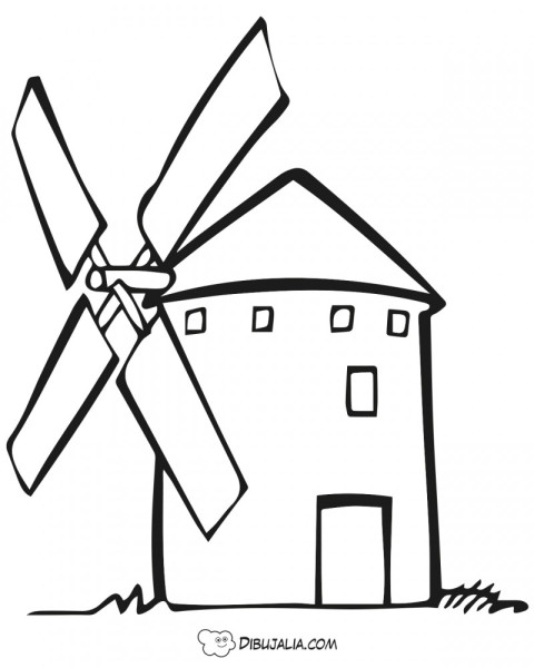 Molino de viento - Dibujo #82 - Dibujalia - Dibujos para Colorear y  Recursos Educativos