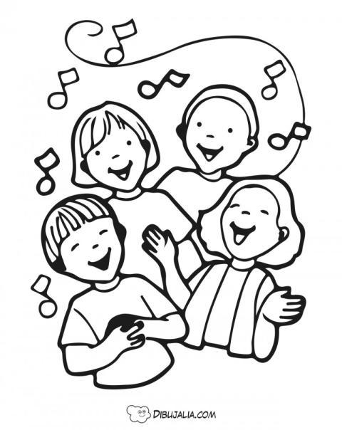 Coro de nin?os cantando villancicos