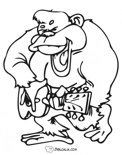 Gorila toca guitarra