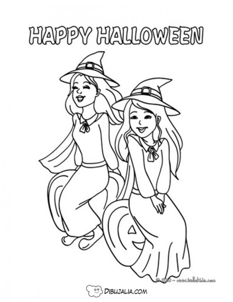 Chicas brujas en Halloween