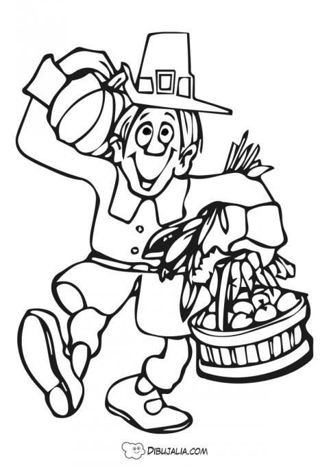 Jack O'Lantern recoge calabazas halloween